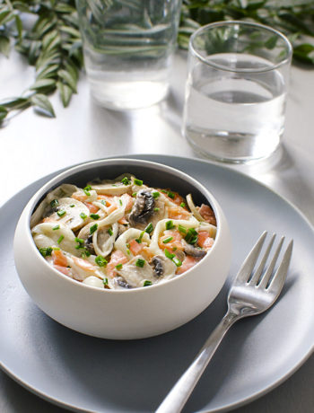 recette tagliatelle asperges blanches saumon fumé champignons